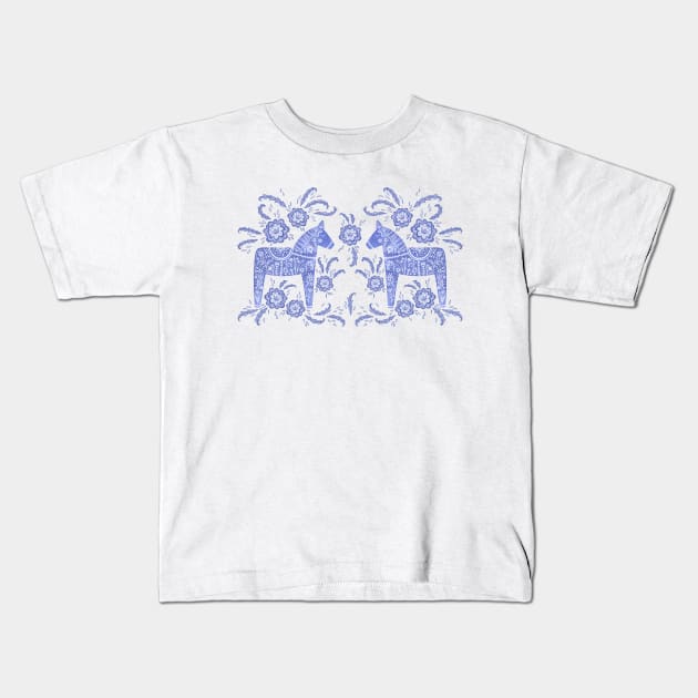 Swedish Dala Horse Kids T-Shirt by NicSquirrell